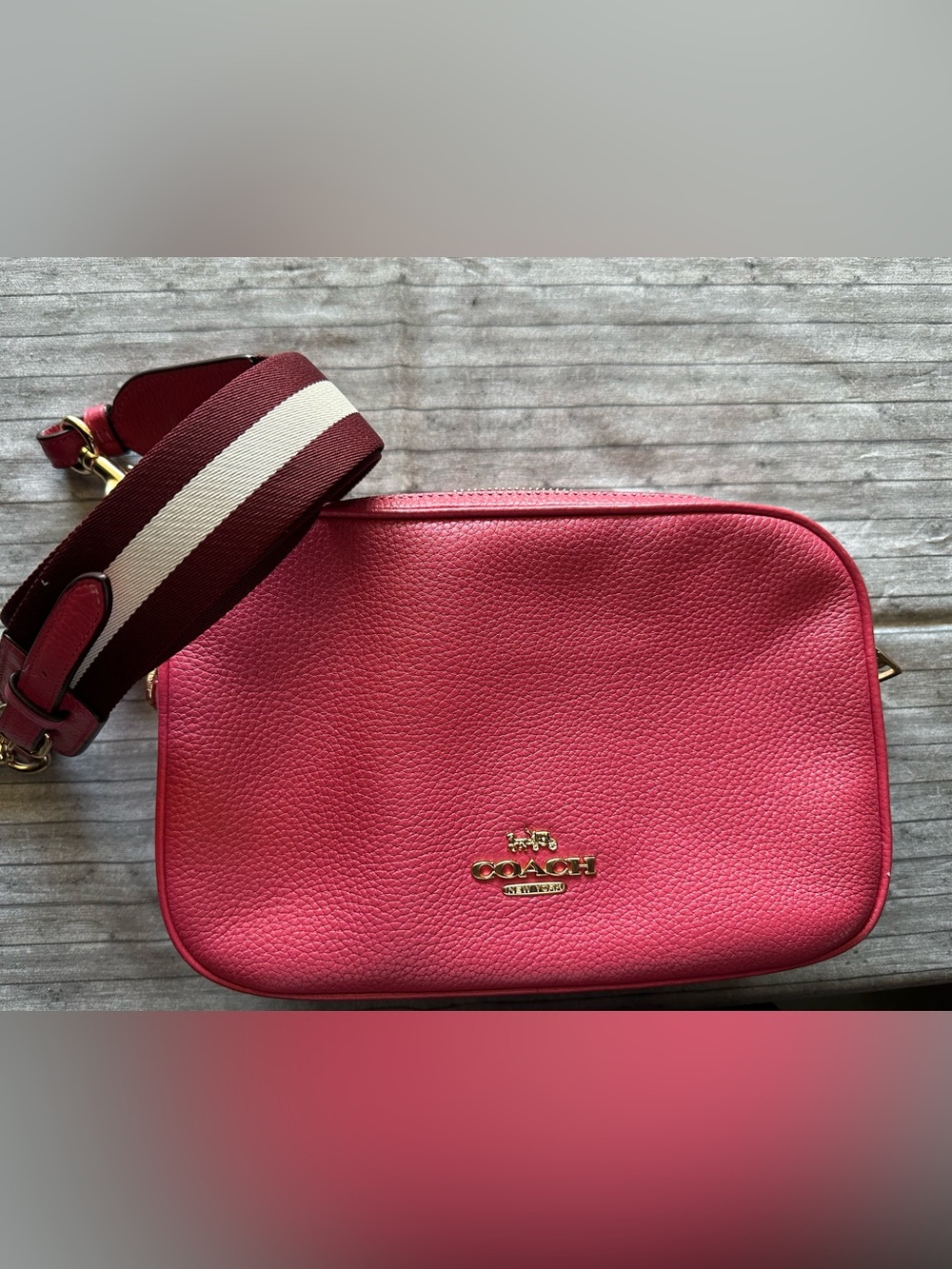 Coach pink camera bag